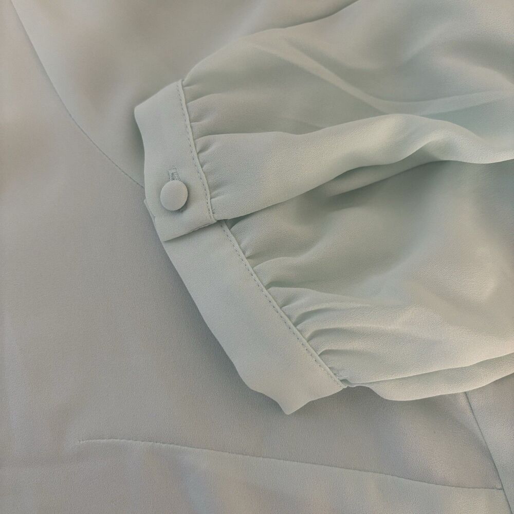 NWT J Crew Womens 3X Long-sleeve Drapey Scalloped Top Blouse Mint Green AL598 - Picture 9 of 9